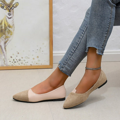 – Elegant Two-Tone Toe Flats Slip-On Women's Pointed FashionChic