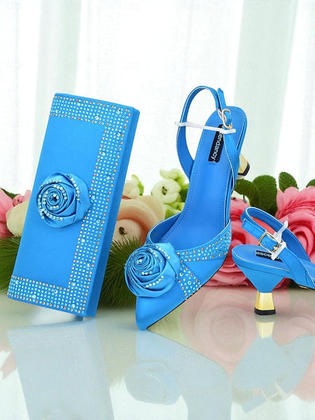 Set Women's Slingback Clutch - and Matching Gold Heels FashionChic