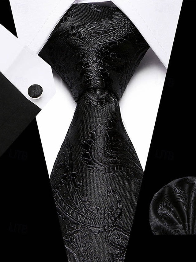 and Square Checkered Men's Pocket Purple Silk Tie – Set FashionChic