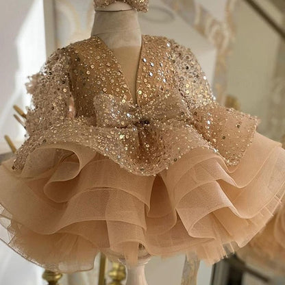 Length 3/4 Girls' Color Sleeve Kids Solid Dress Party FashionChic