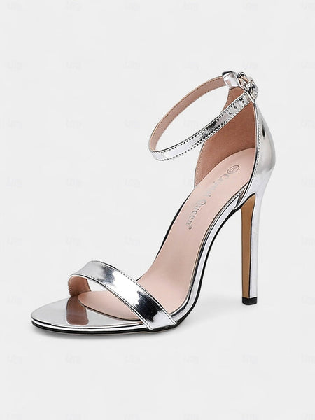 Metallic – Heel Sleek Women Wedding Sandals Stiletto for FashionChic