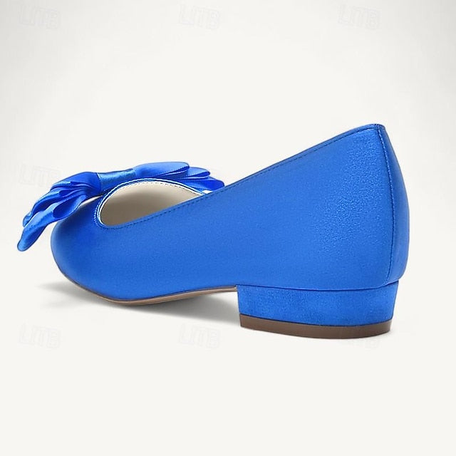 Pointed Low Bowknot Party Shoes Wedding Heel Women's Flats FashionChic