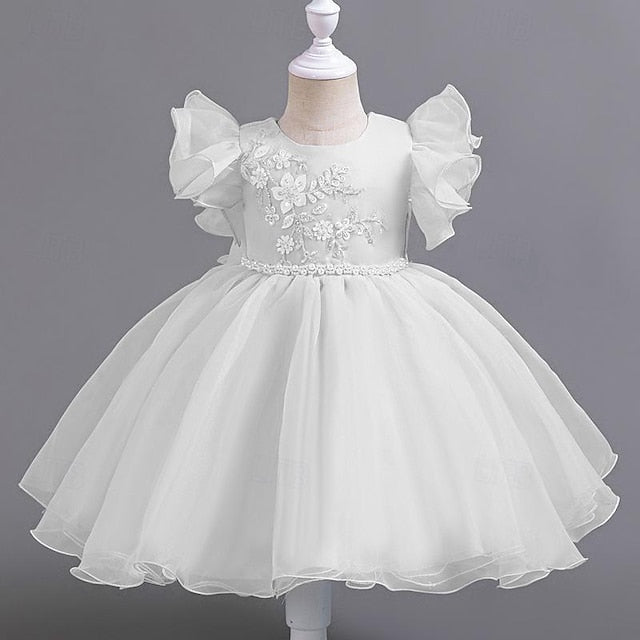 Sleeveless Wedding Floral Kids Sequin Girls' Dress Party FashionChic