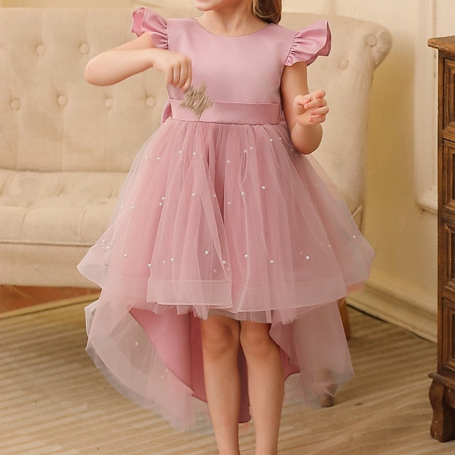 Kids Solid Color Flower Girl Girls' Party Dress FashionChic