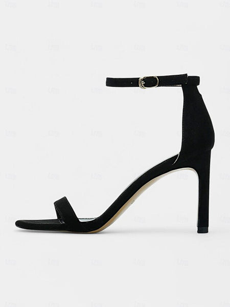 Elegant Sandals Open-Toe Strap for Black Ankle Women - Stiletto FashionChic