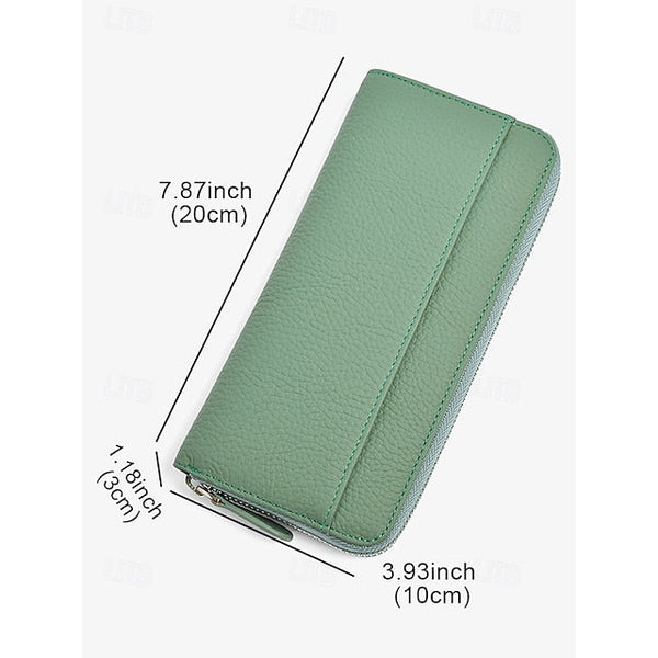 Cowhide Wallet Card Credit Leather Women's Holder FashionChic