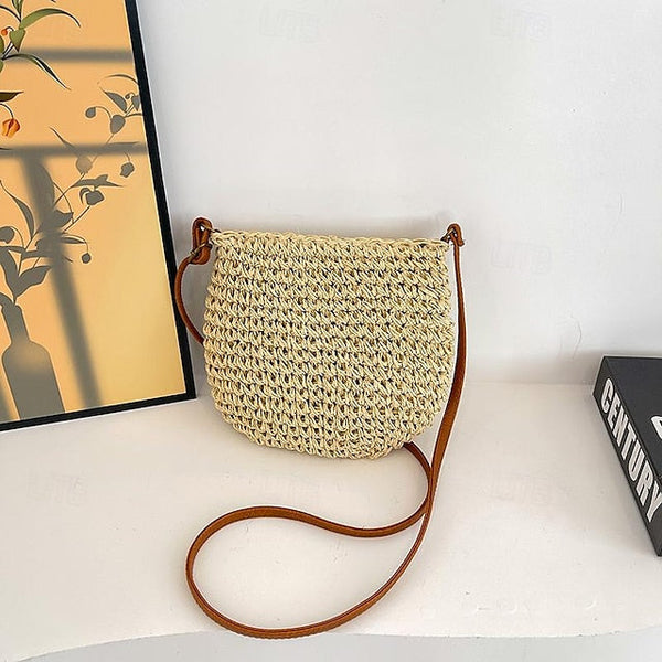 Tassel Women's Bag Woven Boho Handbag – Straw Crossbody FashionChic