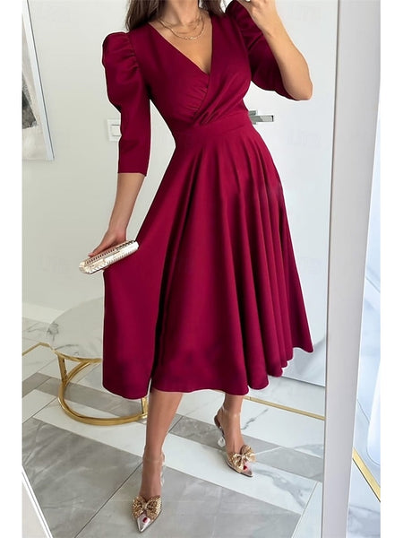 Women's Midi Dress Wrap Dress A Line Dress Casual Daily