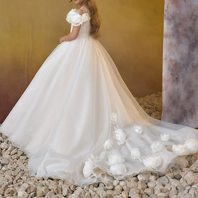 Formal Girl First Girls' Communion Dress Flower FashionChic