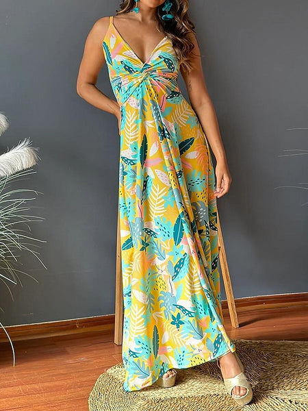 Women's Casual Dress Swing Dress Slip Dress Floral Leaf