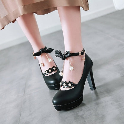 Mary Wedding Elegant Heels �?Platform Girls' Jane White FashionChic