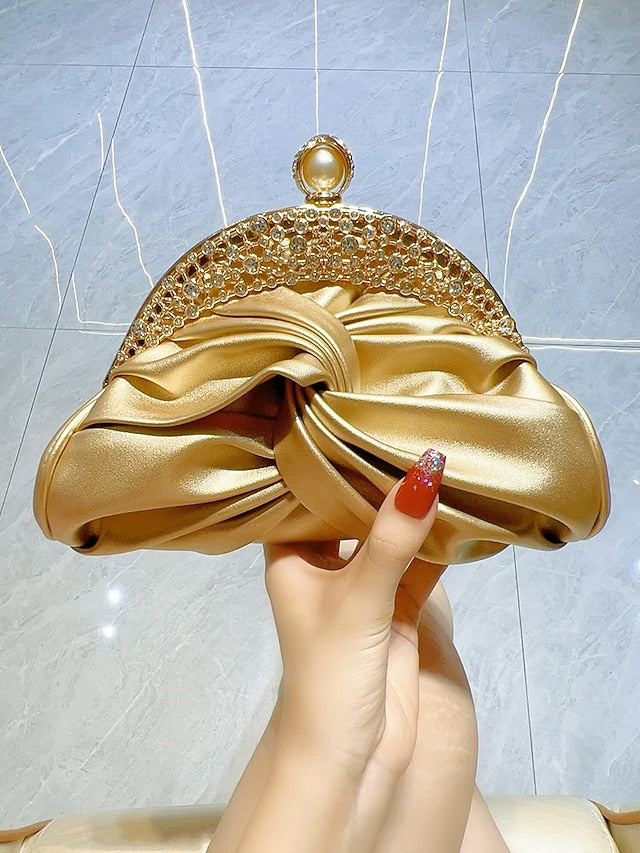 Evening – Rhinestone Women's Clutch Leather Bag Faux FashionChic