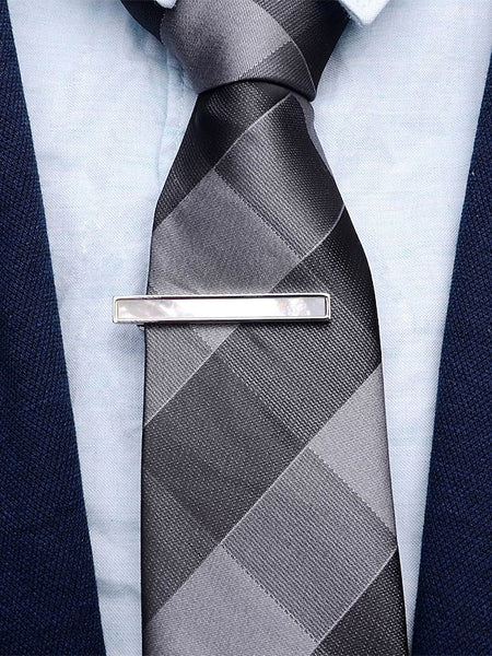 tie with and pearl brass inlaid mother clip of Men's FashionChic