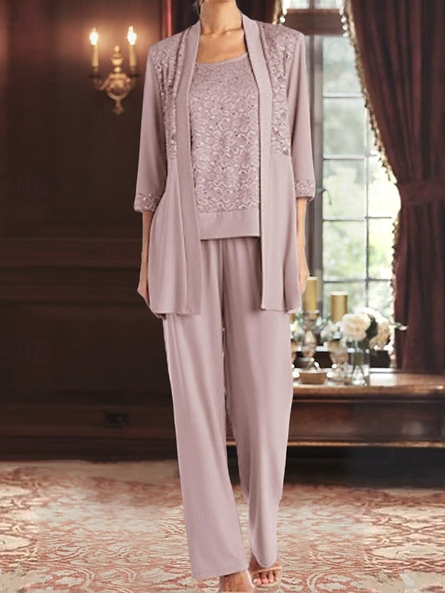 Piece of Mother Bride Elegant Pantsuit the Dress 3 FashionChic