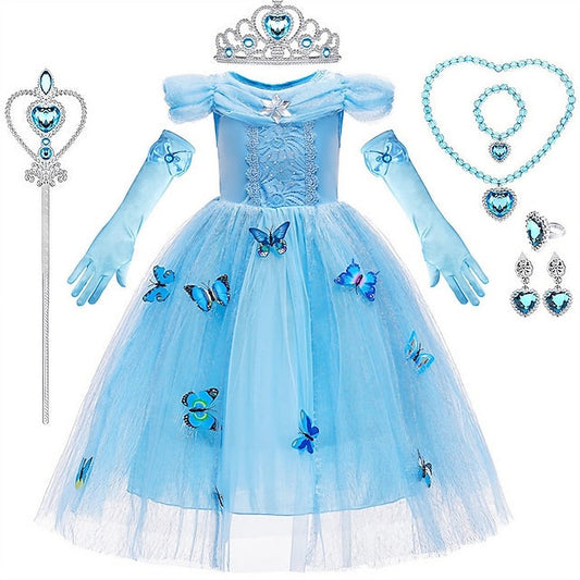 Party Tulle Flower Costume Theme Dress Frozen Elsa Girl Princess FashionChic