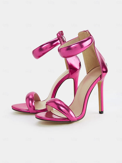 Ankle Women Fuchsia for Stiletto Heels - Metallic Strap FashionChic