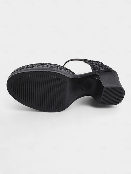 Chunky Low Comfortable Women's - Jane Shoes Mary Heel Lace FashionChic