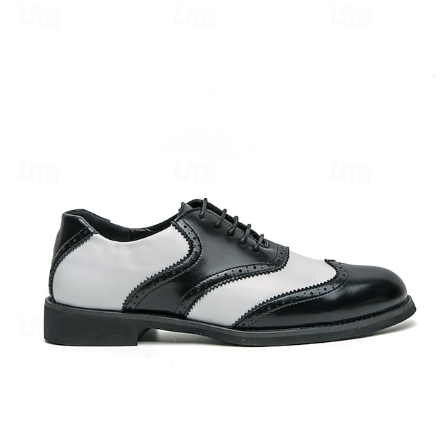 White Brogue and Shoes Oxford in Wingtip Men's Two-Tone FashionChic