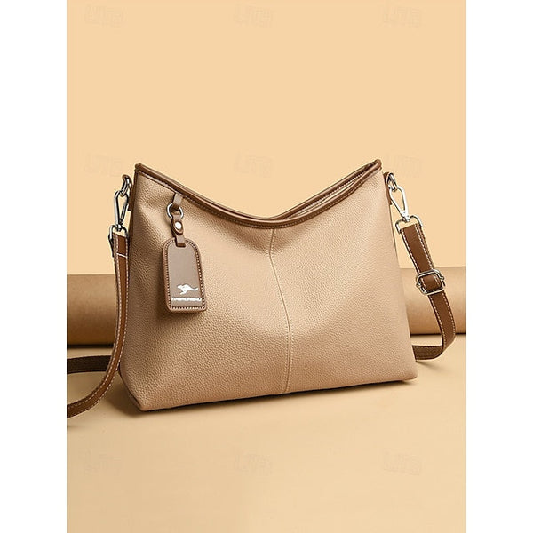 Bag Brown Hobo Leather Faux with Accents Green FashionChic