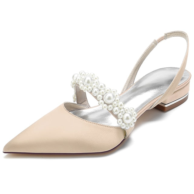 Dress Pearl White Elegant Satin with Women's Shoes FashionChic