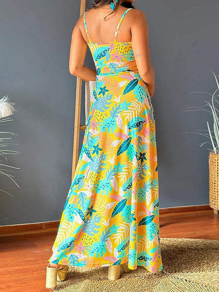 Women's Casual Dress Swing Dress Slip Dress Floral Leaf