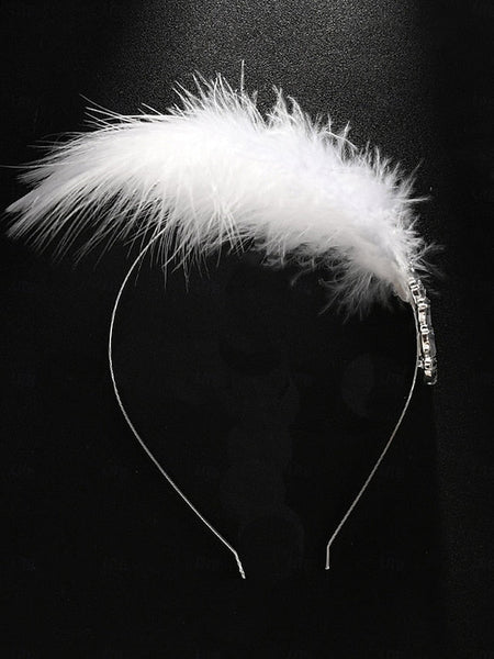Hair Women's - Feather Crystal Vintage Clip White FashionChic