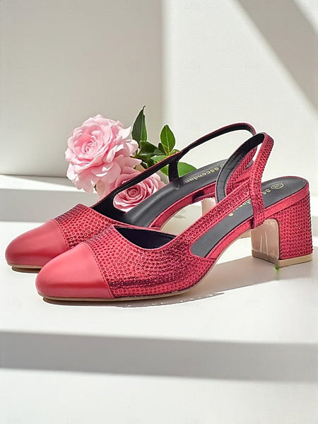 Matching Set Sandals Heel Women's - Gold and Clutch Block FashionChic