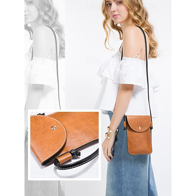 Faux Leather Shoulder 4-Piece Handbag Bag Women's – Set FashionChic