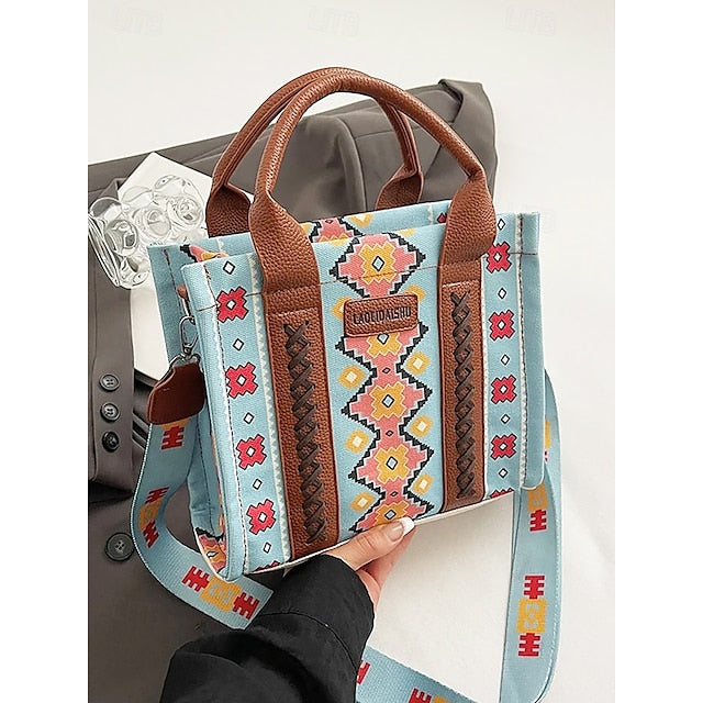 – Ethnic Bag Vintage-Inspired Women's Tote Print Boho FashionChic