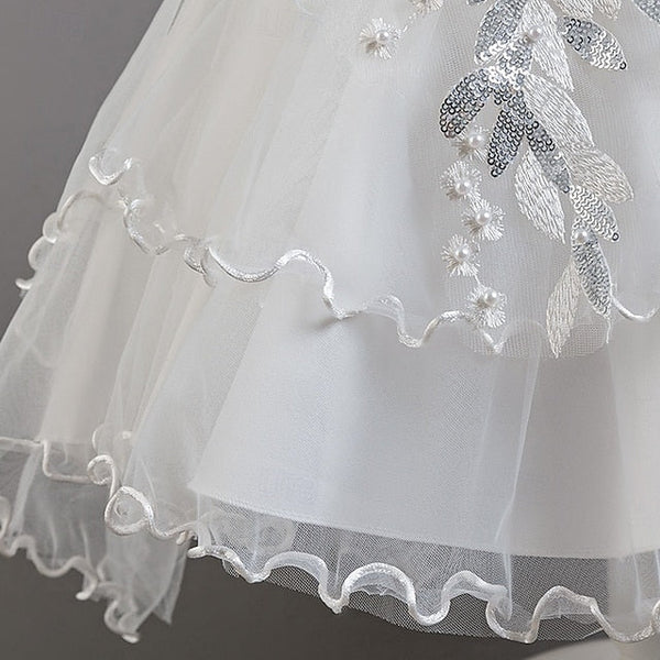 Dress Floral Sleeve Wedding Girls' Short Kids Party Flower FashionChic