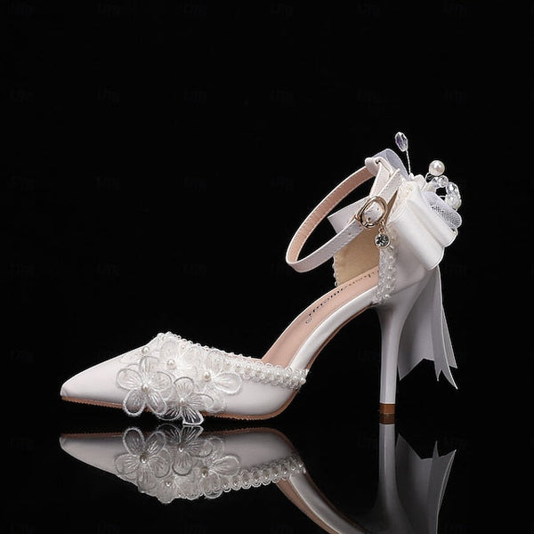 Women's Wedding White Shoes Dress Party FashionChic