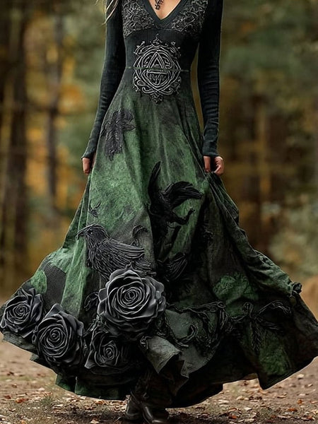 Women's Maxi Dress A Line Dress Pleated Dress Fit And Flare FashionChic