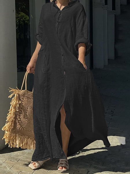 Women's Blue Black White Fall Autumn Maxi long Dress Maxi