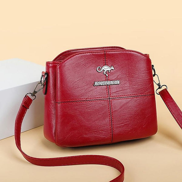 Leather Red Faux – Crossbody Bag Women's Small Minimalist FashionChic