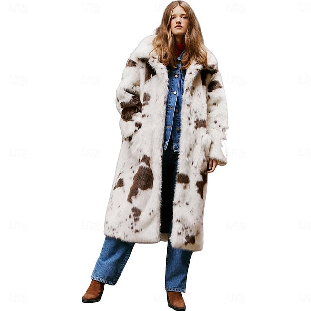 Coat Knitting Fur Warm Comfortable Elegant Women's Faux FashionChic