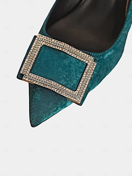 Heels Women's Pointed Elegant Champagne Buckle Toe – FashionChic