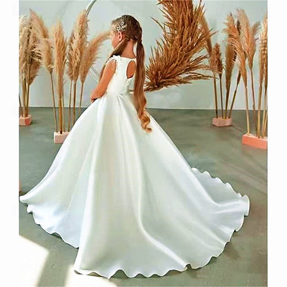 First Party Flower Girls' Dress Communion Girl FashionChic