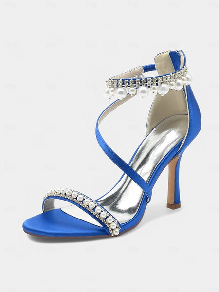 Party Satin Heels – Pointed-Toe Pink Chic Strap Ankle FashionChic