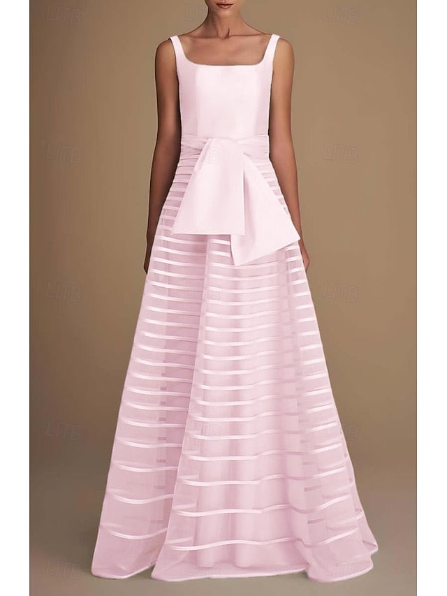 Floor Gown Elegant Dress Performance A-Line Formal Evening FashionChic