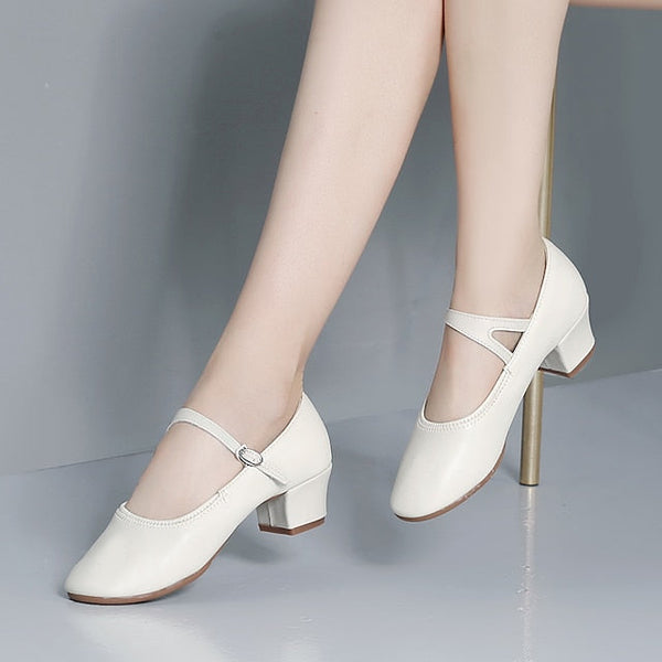 Dance Jane Low Women's Gold Mary with Shoes Heel Buckle FashionChic