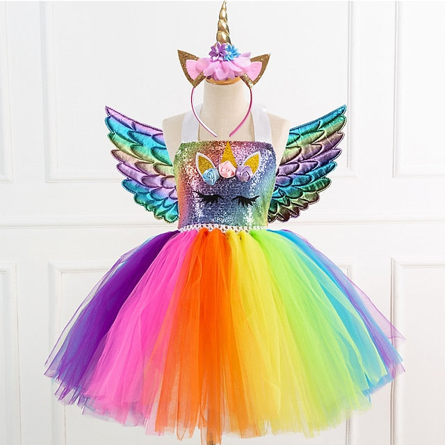 Headband Unicorn Cosplay Girls' Dance Dress Movie Wings FashionChic