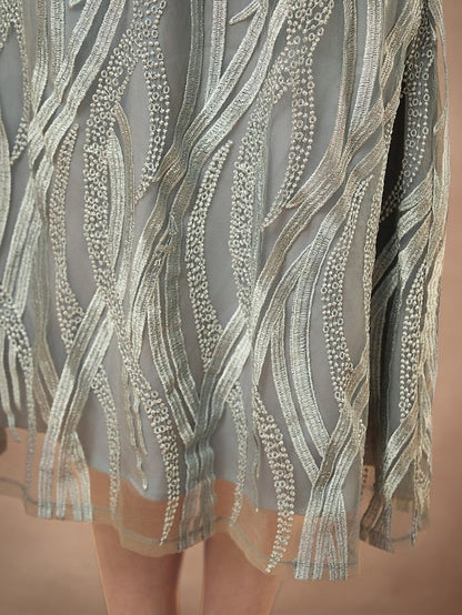 A-Line Neck the Two Jewel of Pieces Dress Bride Elegant Mother FashionChic