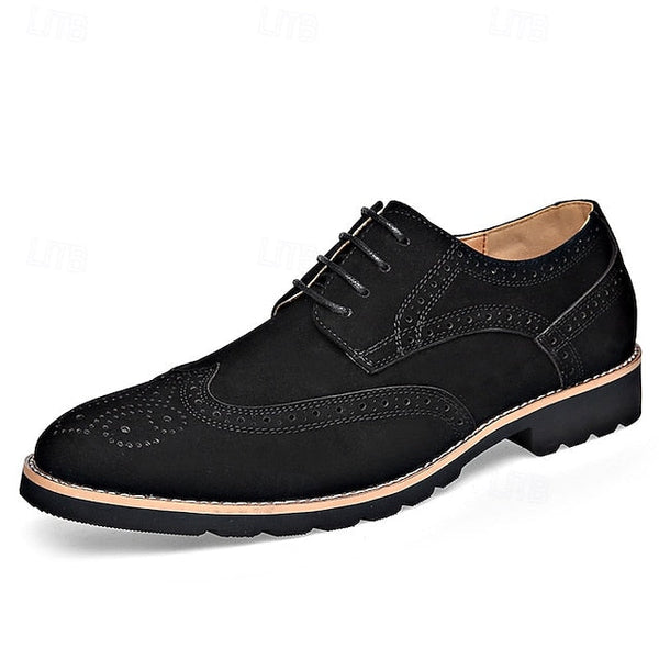 Brogue Brown Vintage Lace-Up Derby Men's Dress – Shoes FashionChic