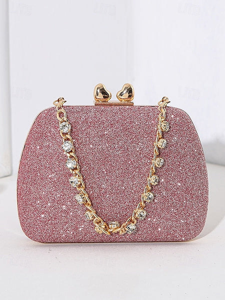 Glitter Sage Clutch Women's with Evening Green Rhinestone FashionChic