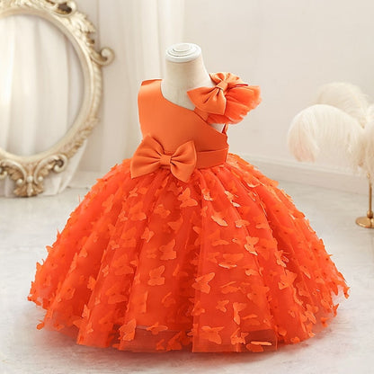 Girls' Color Party Solid Dress Sleeveless Toddler FashionChic