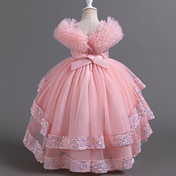 Kids Sleeveless Dress Flower Party Girl Girls' Sequin FashionChic