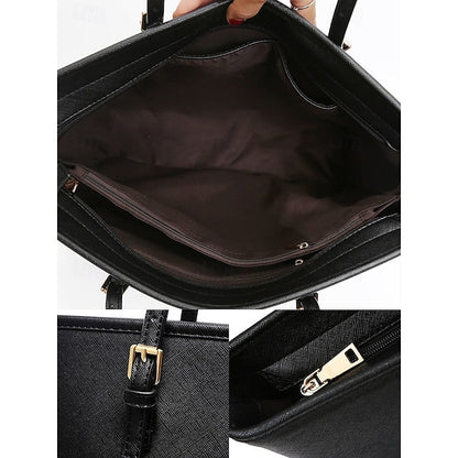 - Women's Faux Tote Brown Bag Leather Classic Large FashionChic