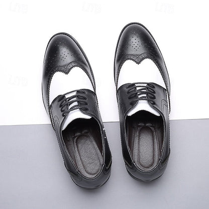 White Dress Brogue Black and with Oxford Shoes Men's FashionChic