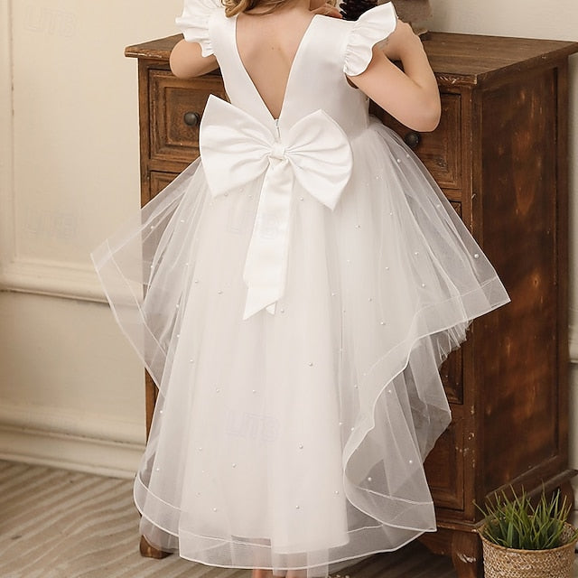 Kids Solid Color Flower Girl Girls' Party Dress FashionChic