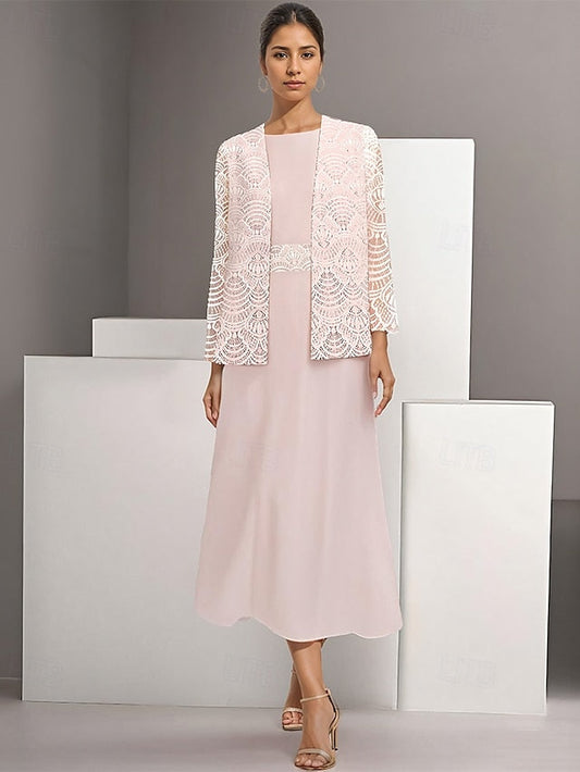 Mother Simple A-Line Piece of Two Casual the Dress Bride Elegant FashionChic